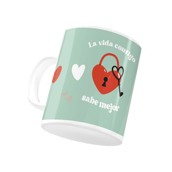 TAZA CERAMICA LA VIDA CONTIGO SABE MEJOR | ARGUVAL, S,L, | 1 UNIDAD | 8421363477605