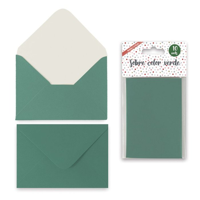 SOBRES COLOR VERDE 7X10CM BLISTER 10U | 10 UNIDADES | (ARGUVAL, S,L,) Imagen principal del producto