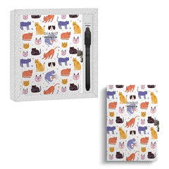 DIARIO CON BOLIGRAFO MAGICO GATOS 90P DECORADAS Y CERRADURA | 1 UNIDADES | (ARGUVAL, S,L,)