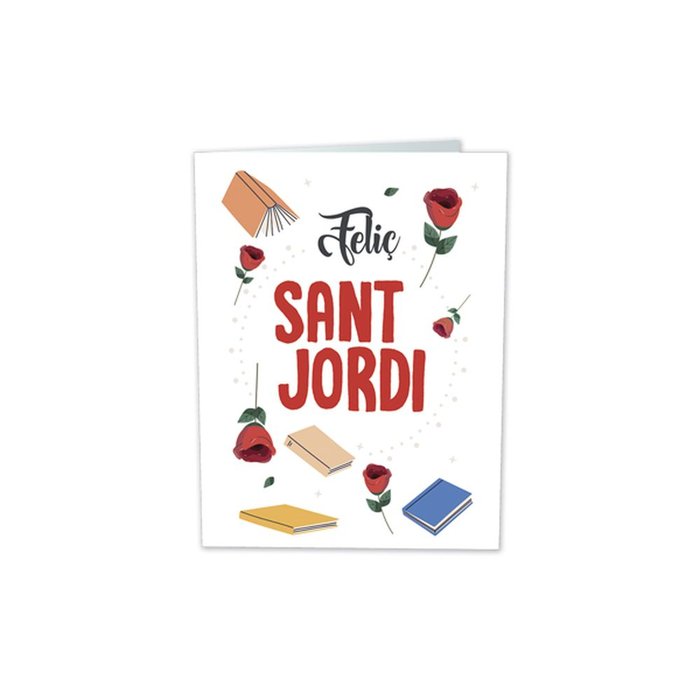 PAQUETE 25 MINI CARD TEXTO FELIÇ SANT JORDI | ARGUVAL, S,L, | ENVASE 25 UDS. UNIDAD | 8421363479449 Imagen principal del producto