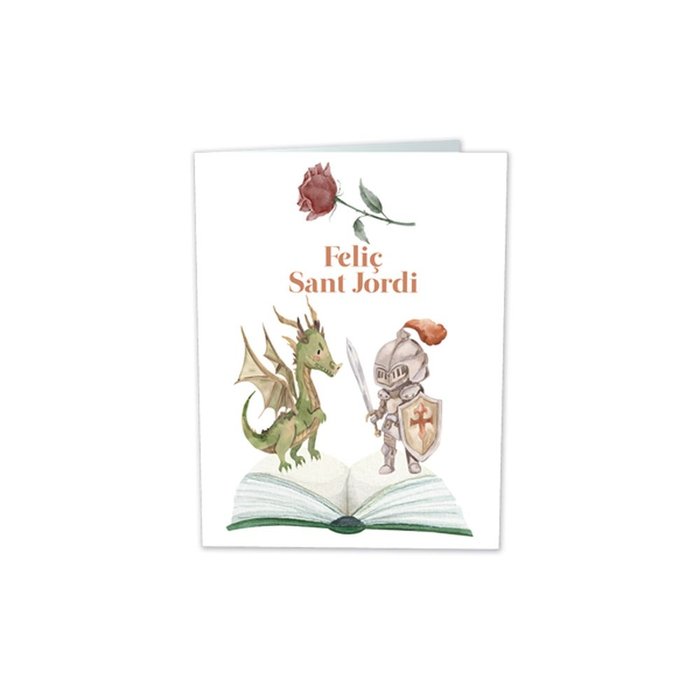 PAQUETE 25 MINI CARD SANT JORDI LIBRO CON DRAGON Y CABALLER | ARGUVAL, S,L, | 1 UNIDAD | 8421363479456 Imagen principal del producto