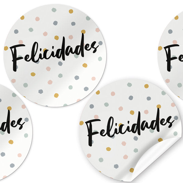 Etiquetas Felicidades Redondas 250 U. Arguval Imagen principal del producto