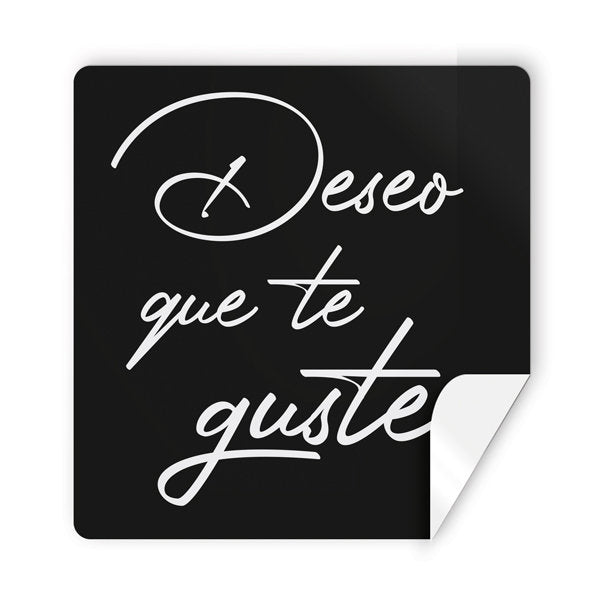 Etiquetas Deseo Que Te Guste Cuadradas 250 Unidades PENDIENTE