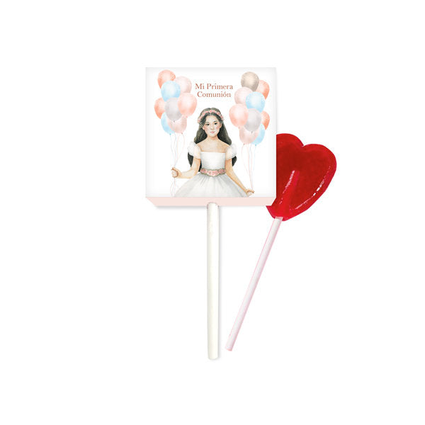 Piruleta Comunión Niña Globos Marca Arguval Comunion