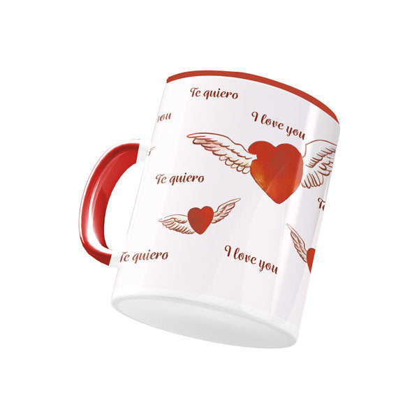 Taza Cerámica Corazones con Alas ARGUVAL