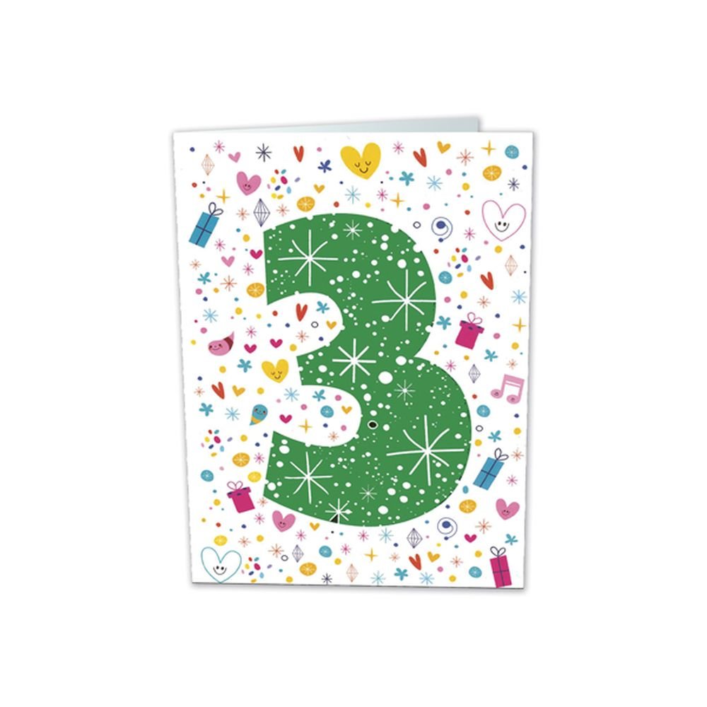 TARJETA FELICITACION 3 AÑOS BUSQUETS 6U | ARGUVAL, S,L | ENVASE 6 UDS. UNIDAD | 8421363491762 Imagen principal del producto