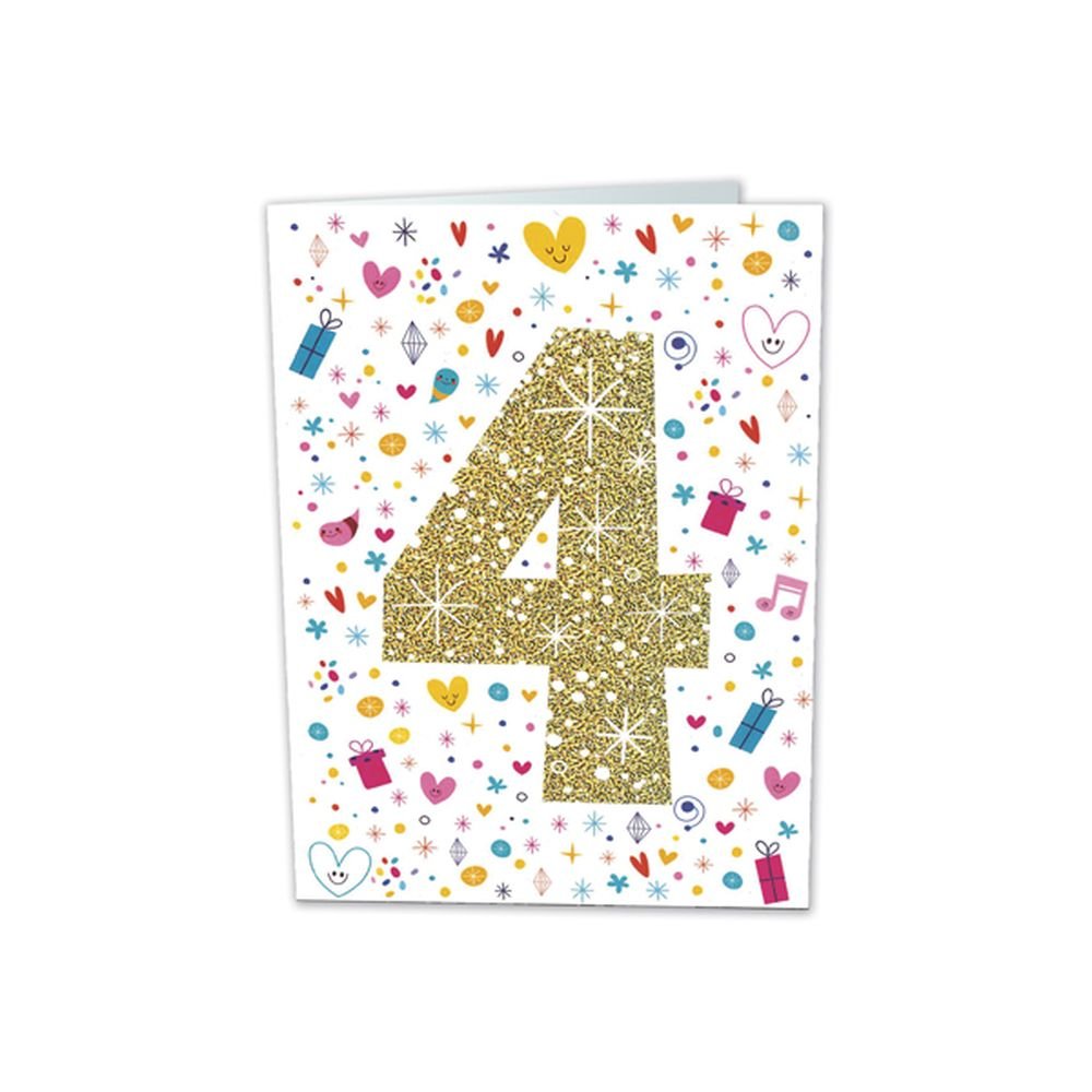TARJETA FELICITACION 4 AÑOS BUSQUETS 6U | ARGUVAL, S,L | ENVASE 6 UDS. UNIDAD | 8421363491779 Imagen principal del producto