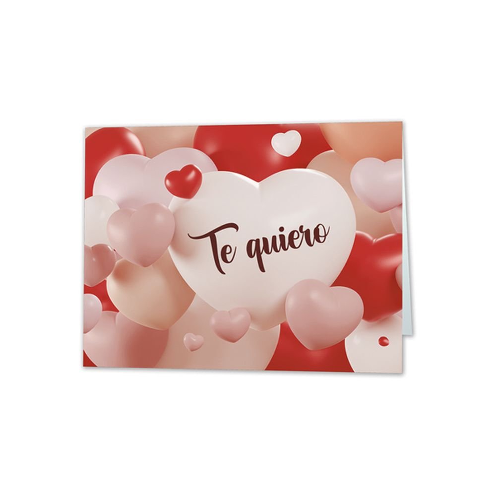 Tarjeta Mini Card Corazones Te Quiero 9 x 6,6 cm ARGUVAL SAN VALENTIN