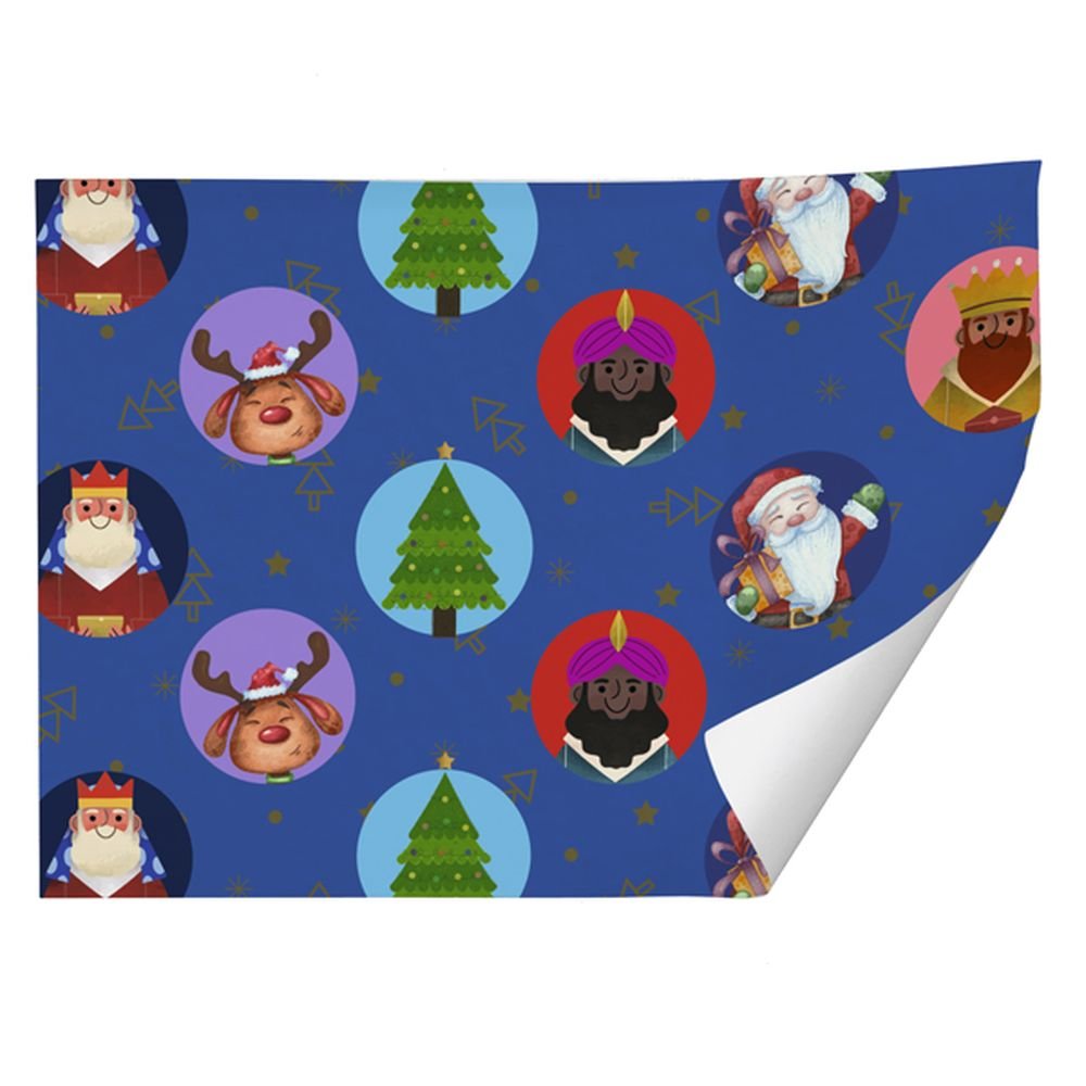 PAPEL REGALO NAVIDAD DETALLES 70X100 REYES MAGOS | ARGUVAL NAVIDAD | ENVASE 25 UDS. UNIDAD | 8421363493841 Imagen principal del producto