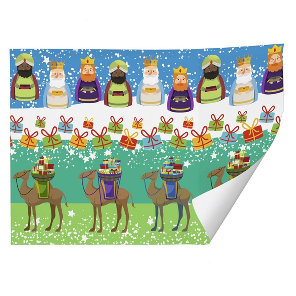 PAPEL REGALO RECICLADO NAVIDAD REYES MAGOS 70X100 | ARGUVAL NAVIDAD | ENVASE 25 UDS. UNIDAD | 8421363493926