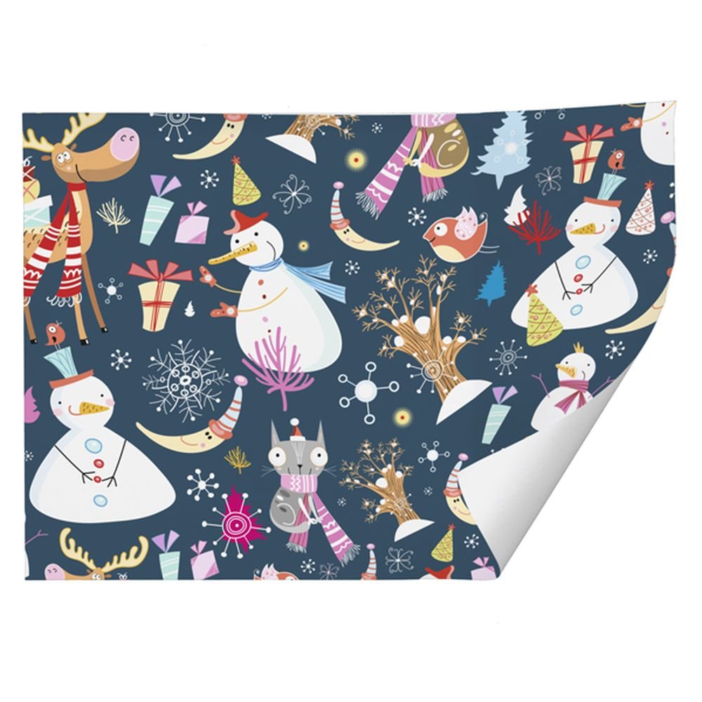 PAPEL REGALO RECICLADO NAVIDAD MUÑECO DE NIEVE 70X100 | ARGUVAL NAVIDAD | ENVASE 25 UDS. UNIDAD | 8421363493933