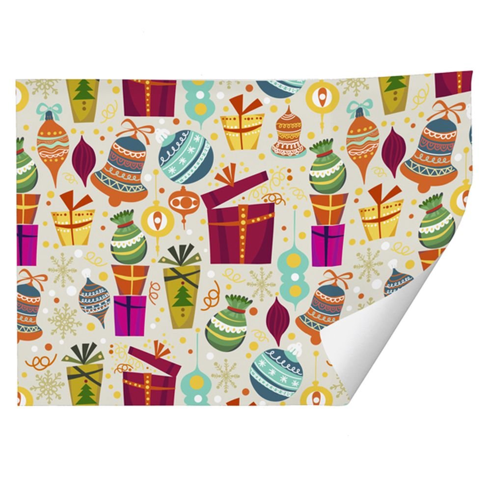 PAPEL REGALO RECICLADO NAVIDAD BOLAS 70X100 | ARGUVAL NAVIDAD | ENVASE 25 UDS. UNIDAD | 8421363493940