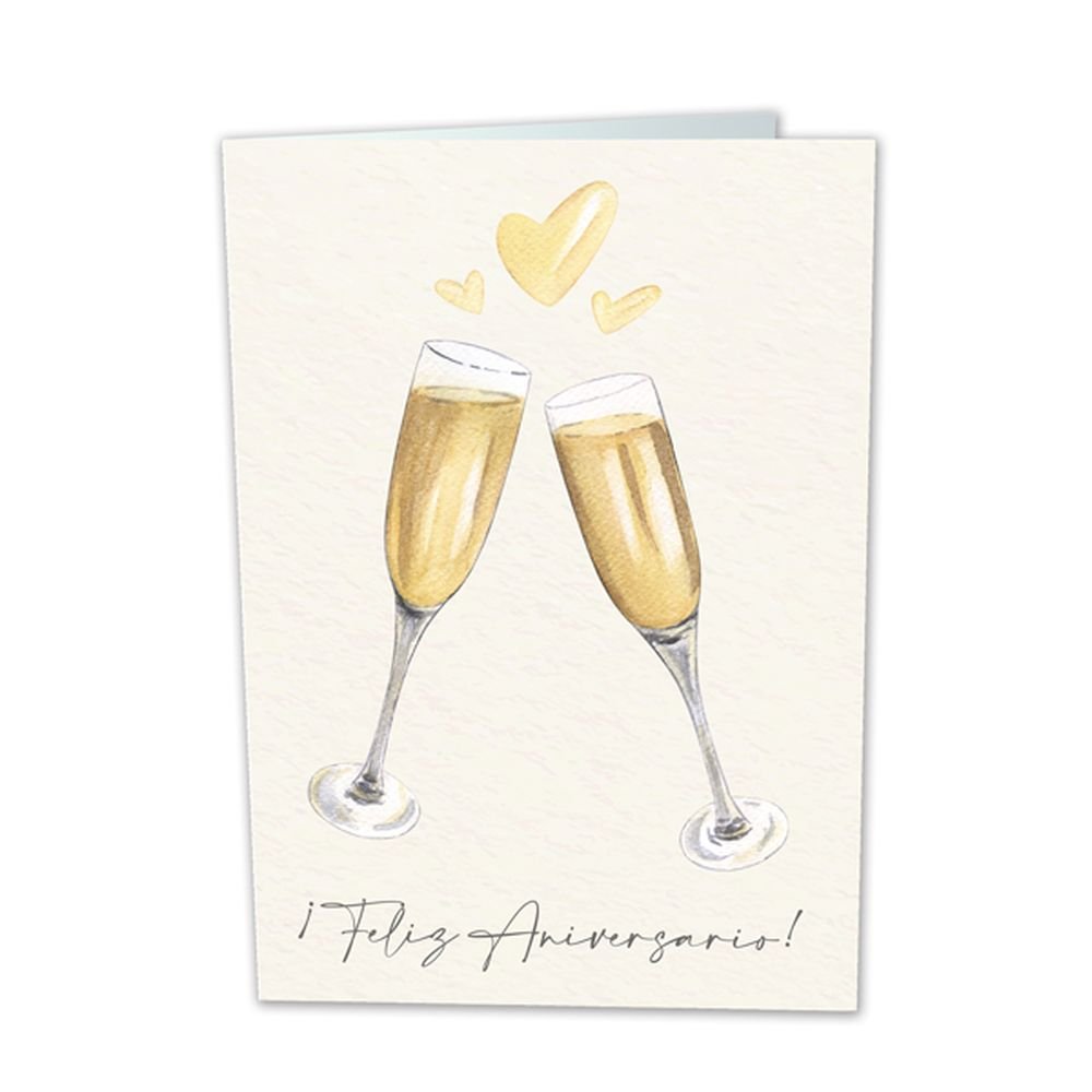 Postal 13,3 x 19,1 cm Feliz Aniversario Copas Marca Arguval Todo Año Imagen principal del producto