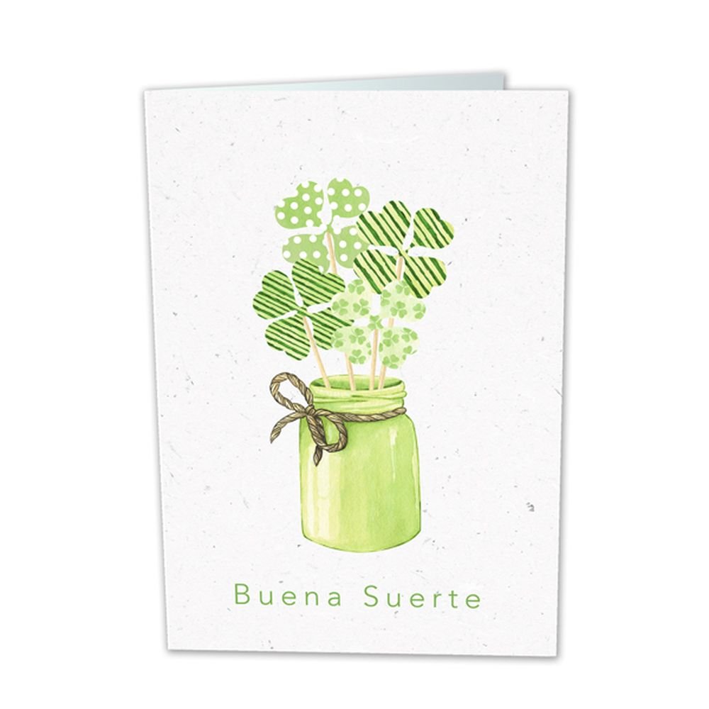 Postal 13,3 x 19,1 cm Buena Suerte Tréboles Marca Arguval Todo Año Imagen principal del producto