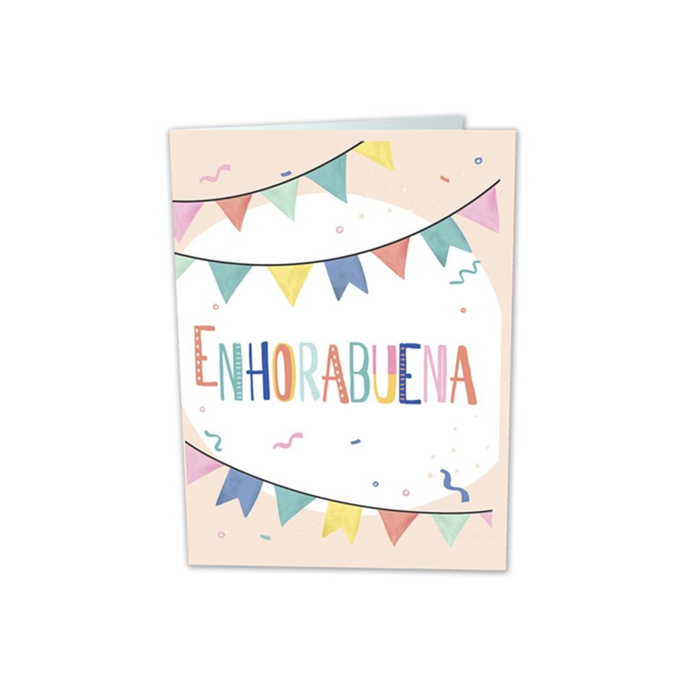 Postal Banderitas Enhorabuena Arguval, pack 10 unidades