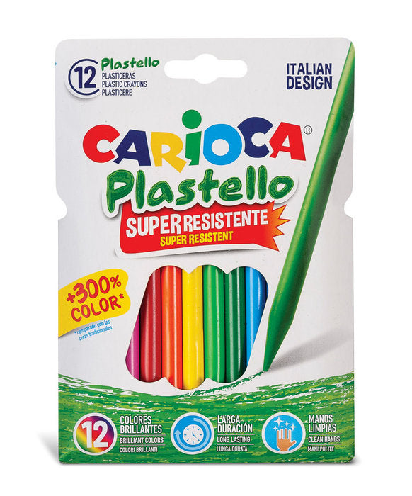 CERA CARIOCA PLASTELLO 12 COLORES SURTIDOS | 6 UNIDADES | (UNIVERSAL ESPAÑOLA S,A,)