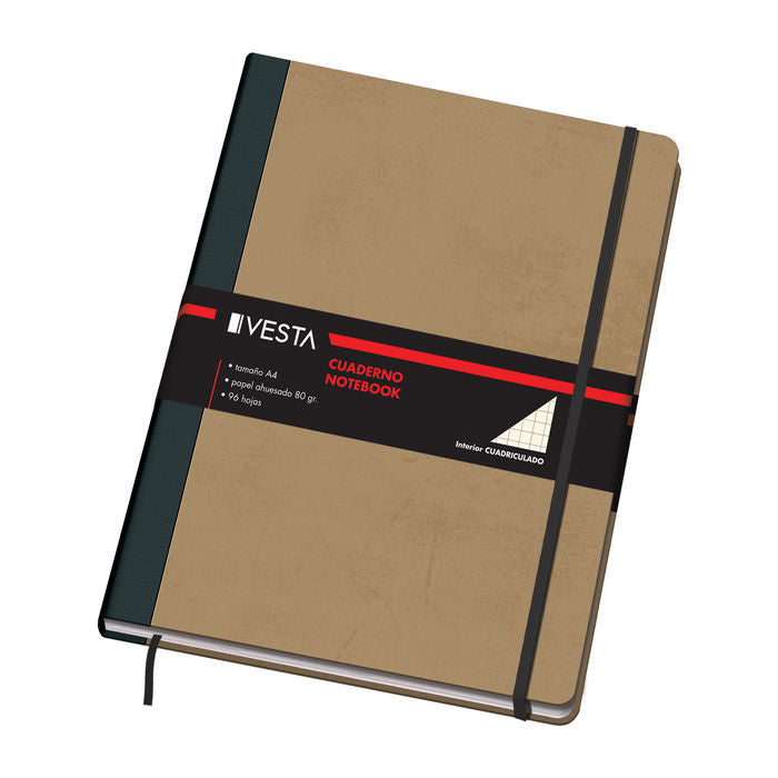 Cuaderno cartone a4 80g 96h cuad.5x5 cierre con goma Imagen principal del producto