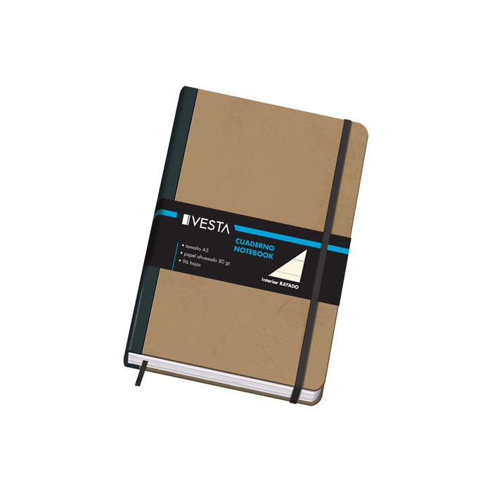 Cuaderno cartone a5 80g 96h rayado cierre con goma Imagen principal del producto