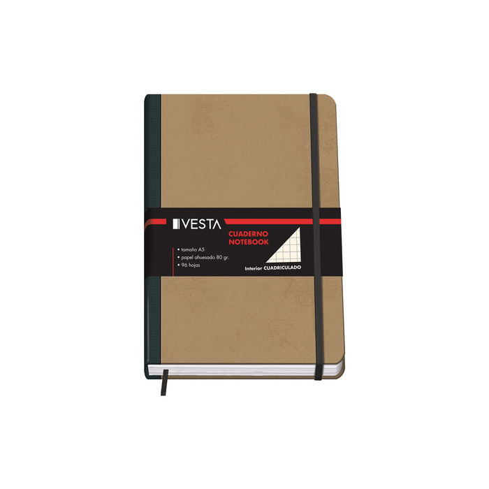 Cuaderno cartone a5 80g 96h cuad.5x5 cierre con goma Imagen principal del producto