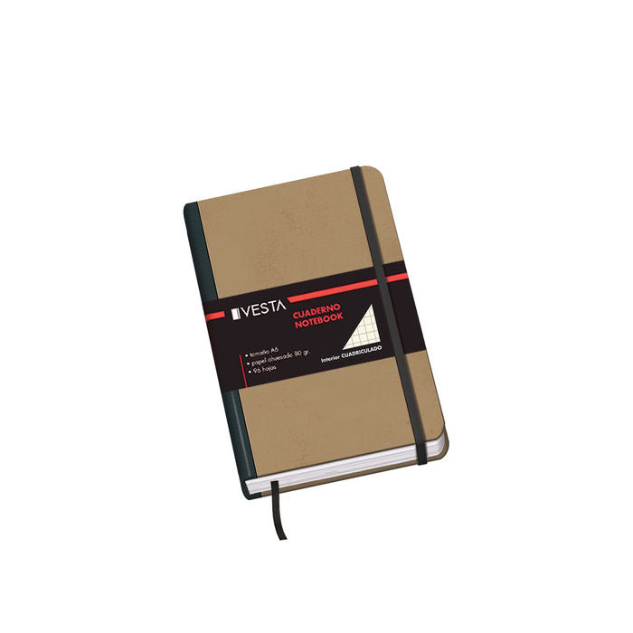 Cuaderno cartone a6 80g 96h cuad.5x5 cierre con goma Imagen principal del producto