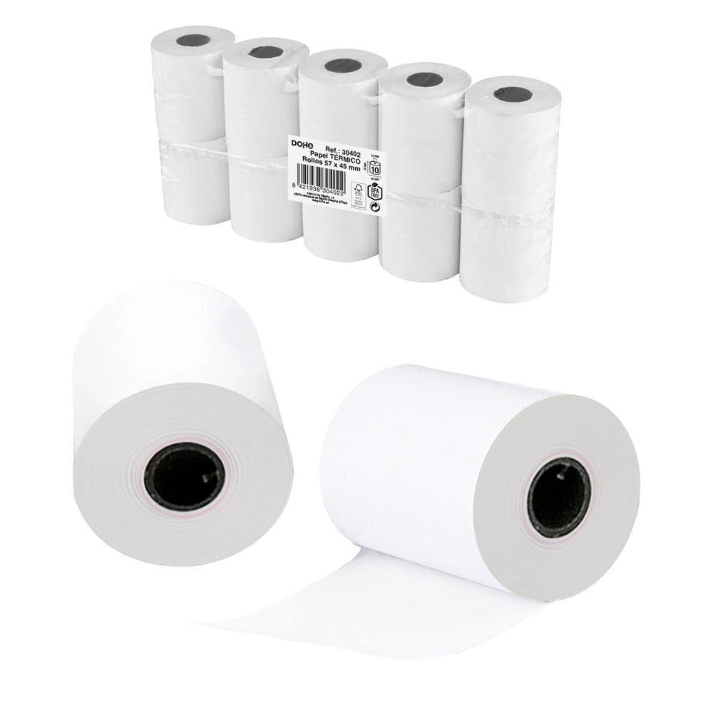 ROLLO PAPEL TERMICO 57X45 MM | 10 UNIDADES | (DOHE, S,A,) Imagen principal del producto