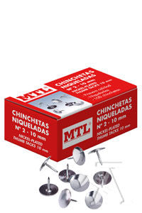 C/10 Cajas 100 Chinchetas Niqueladas Nº2 10MM Mtl Imagen principal del producto