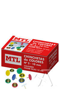 Chinchetas de colores DOHE 10 mm para oficina y manualidades