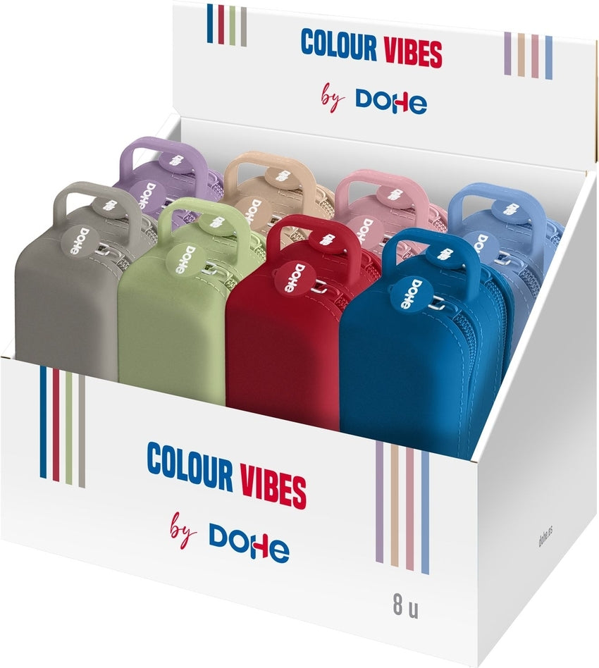Exp 8 Portatodos Silicona 2 Cremalleras Colores Surtido Marca DOHE