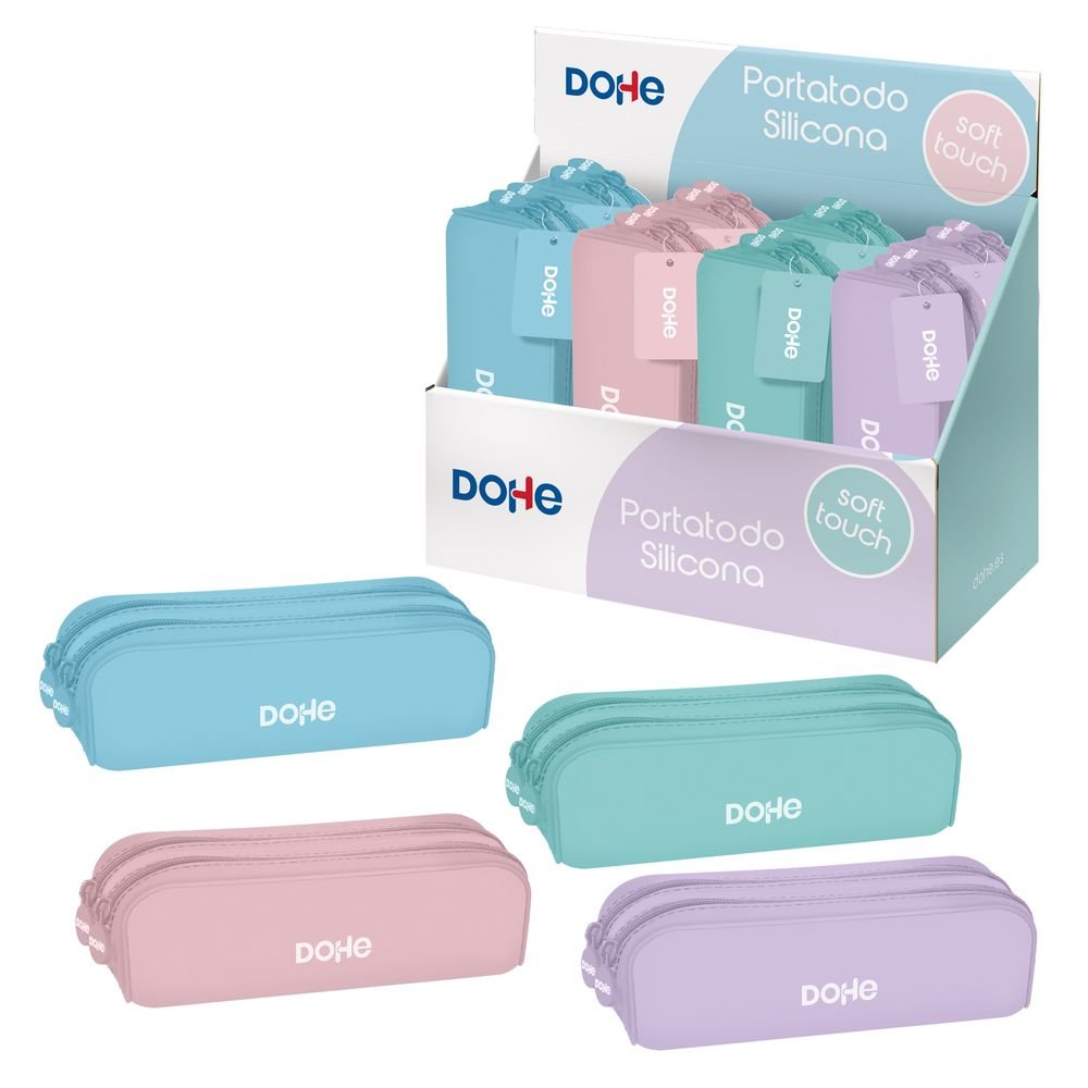 Exp 8 Portatodo Silicona Doble Colores Pastel Surtido