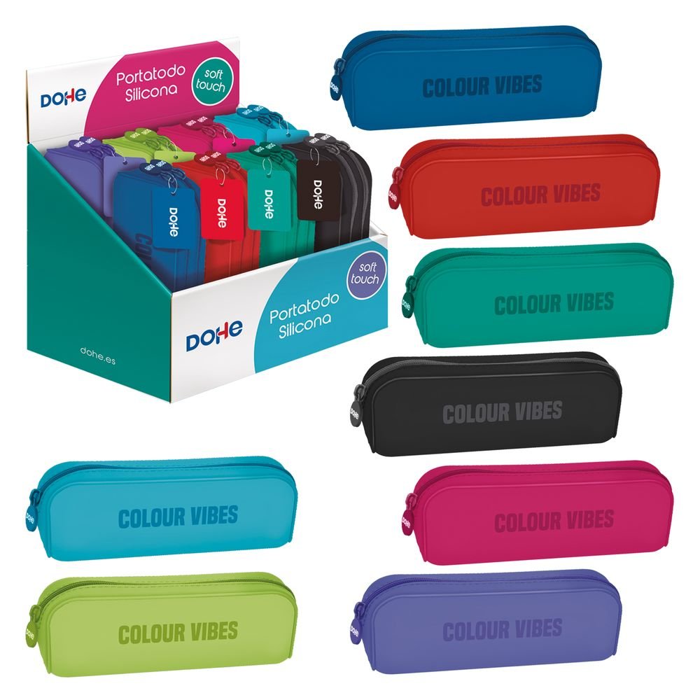 Exp 8 Portatodo Silicona Sencillo Colores Vivos Marca Dohe Pack 8
