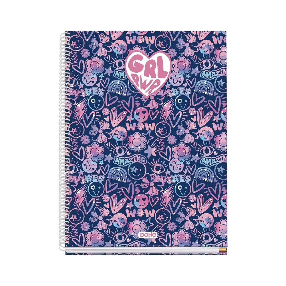 Cuaderno A4 Tapa Forrada Cuadro 5 mm Girl Power 2026 Marca Dohe Diseño Imagen principal del producto