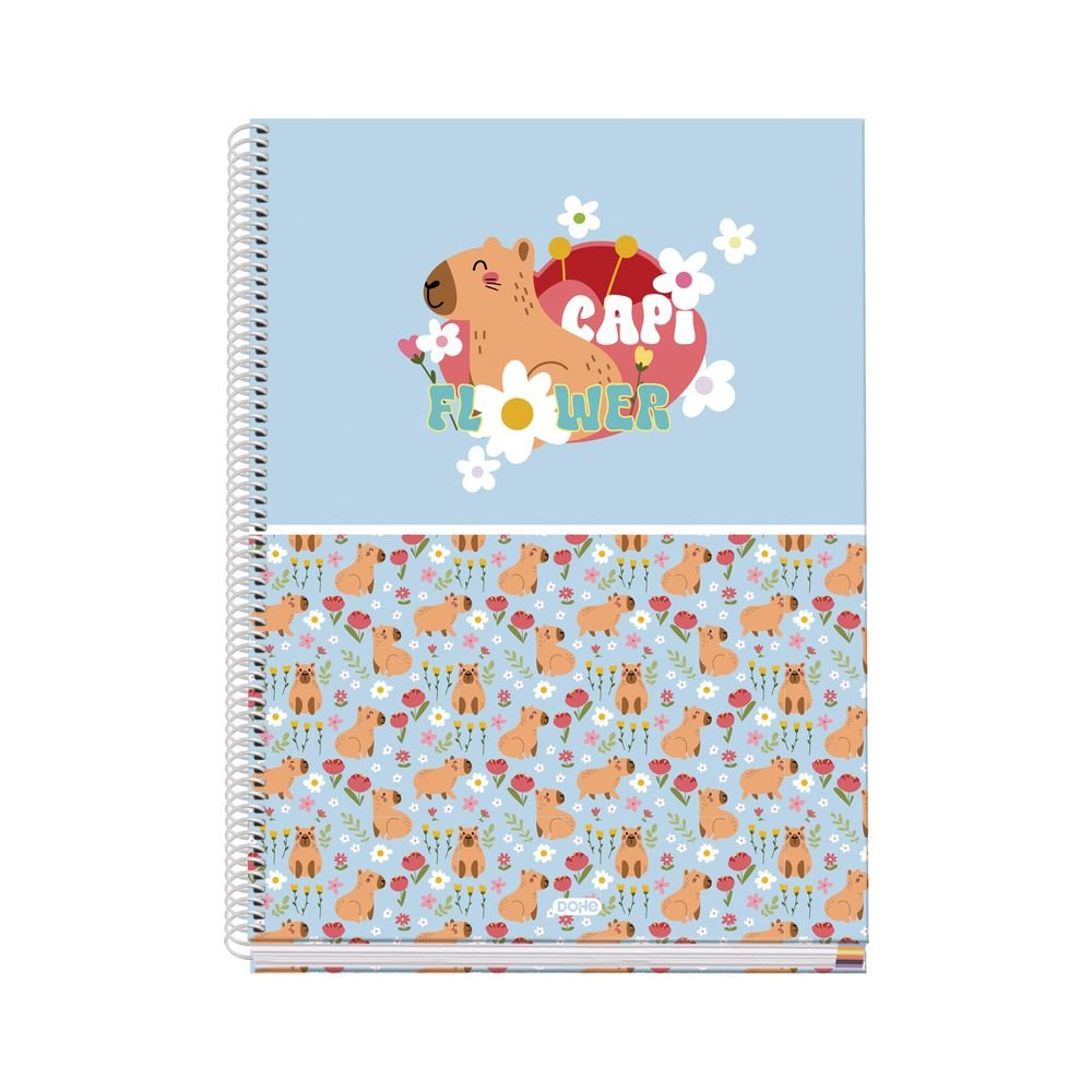Cuaderno A4 Tapa Forrada Cuadro 5mm Capi Flower