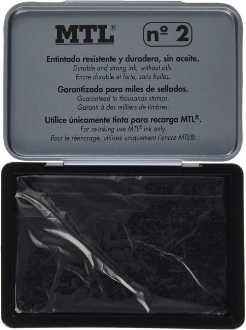 Tampon Metalico Nº2 Negro Almohadilla 109x70mn Mtl