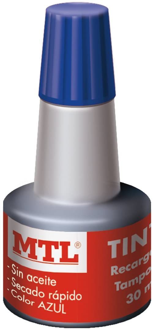 Botella de Tinta 30ML Azul Recarga/entintado de Tampon Mtl