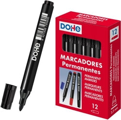Rotuladores permanentes Dohe negro 2 mm para manualidades y oficina