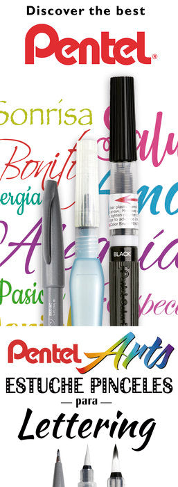 Set 2 Pinceles y 1 Rotulador para Lettering Pentel Arts Marca Pentel Imagen principal del producto