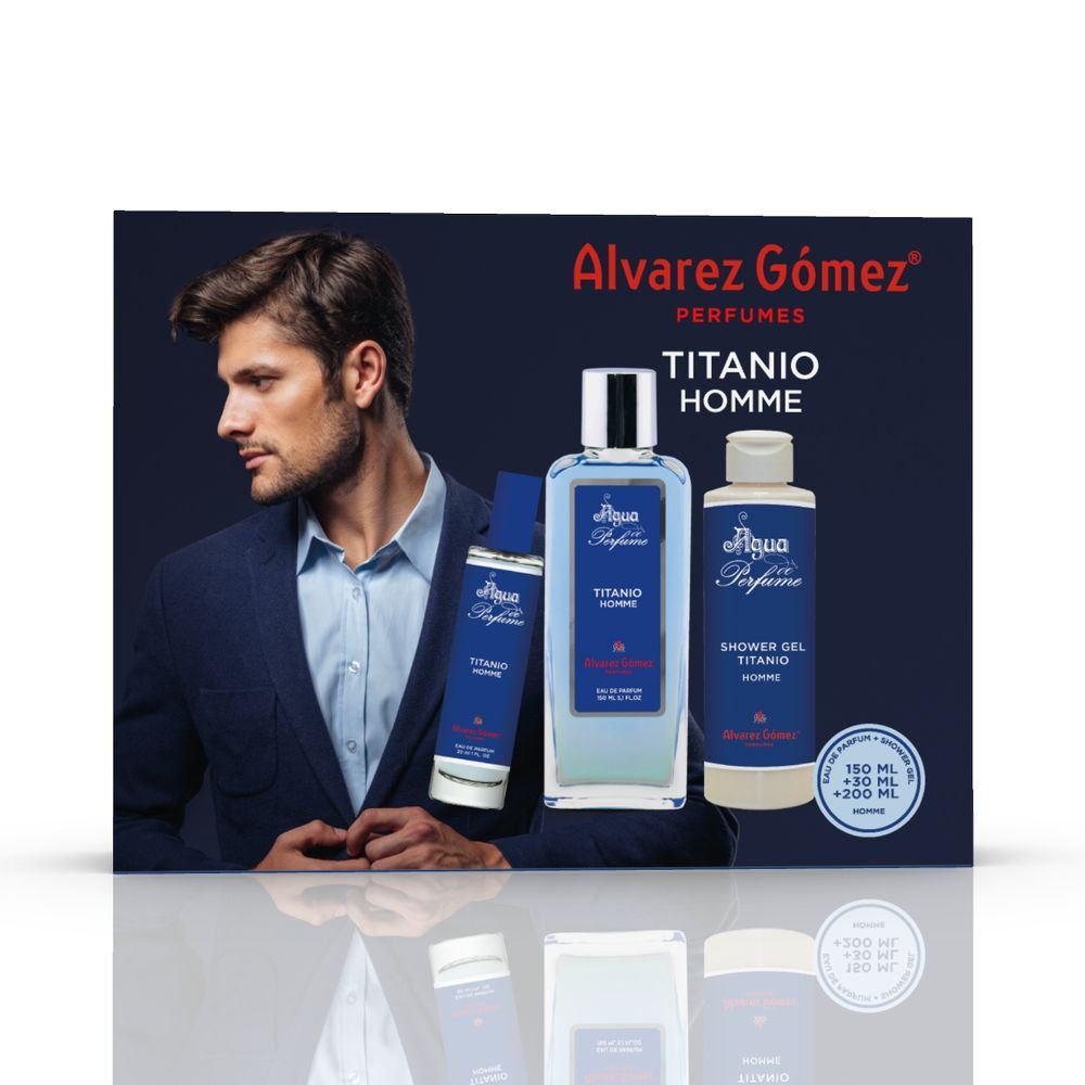 Estuche Triplo Agua de Perfume Titanio Hombre Alvarez Gomez