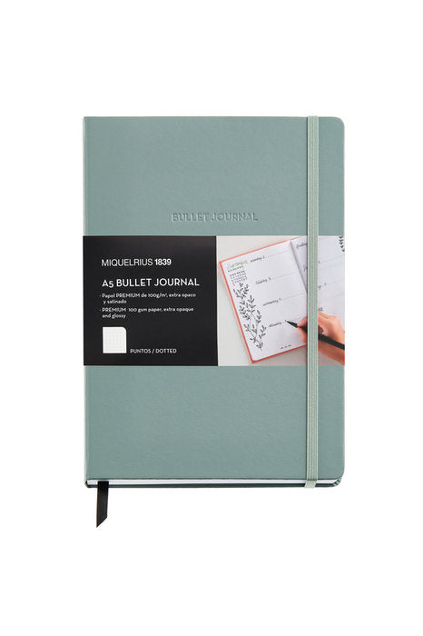 Cuaderno rígido A5 Bullet Journal Verde Miquelrius Gift