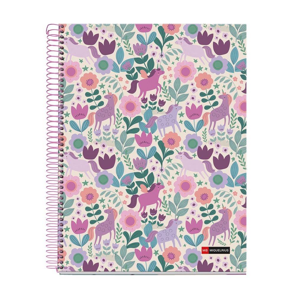 Notebook A4 120H 4Col Cuadros 5x5 70 g Microperf Flower MIQUELRIUS DISEÑO