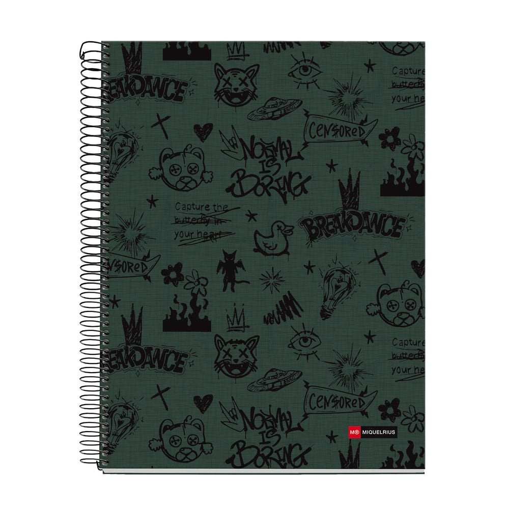 Notebook A4 120H 4Col Cuadros 5x5 70g Microperf Not Boring MIQUELRIUS DISEÑO