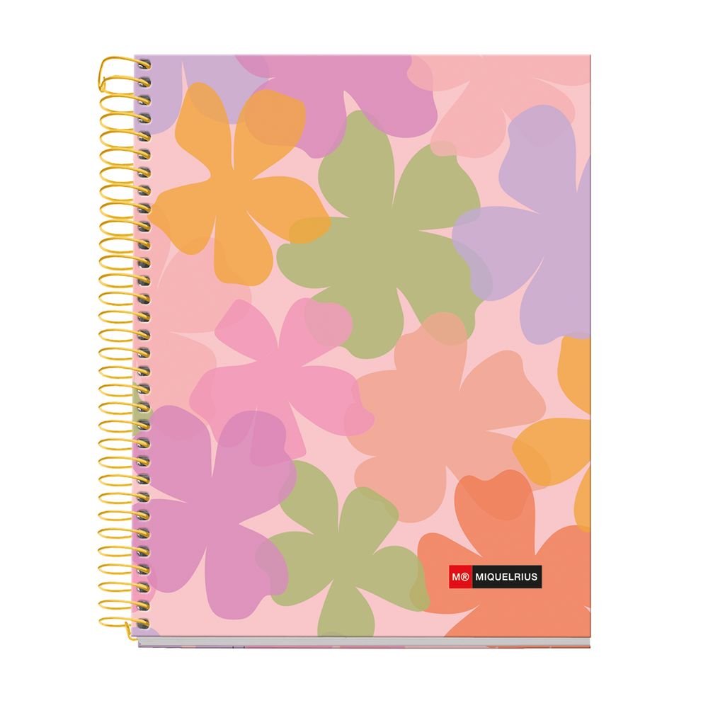 Notebook A5 120H 4 Col Horizontal 70G Microperf Acuarela Miquelrius Diseño