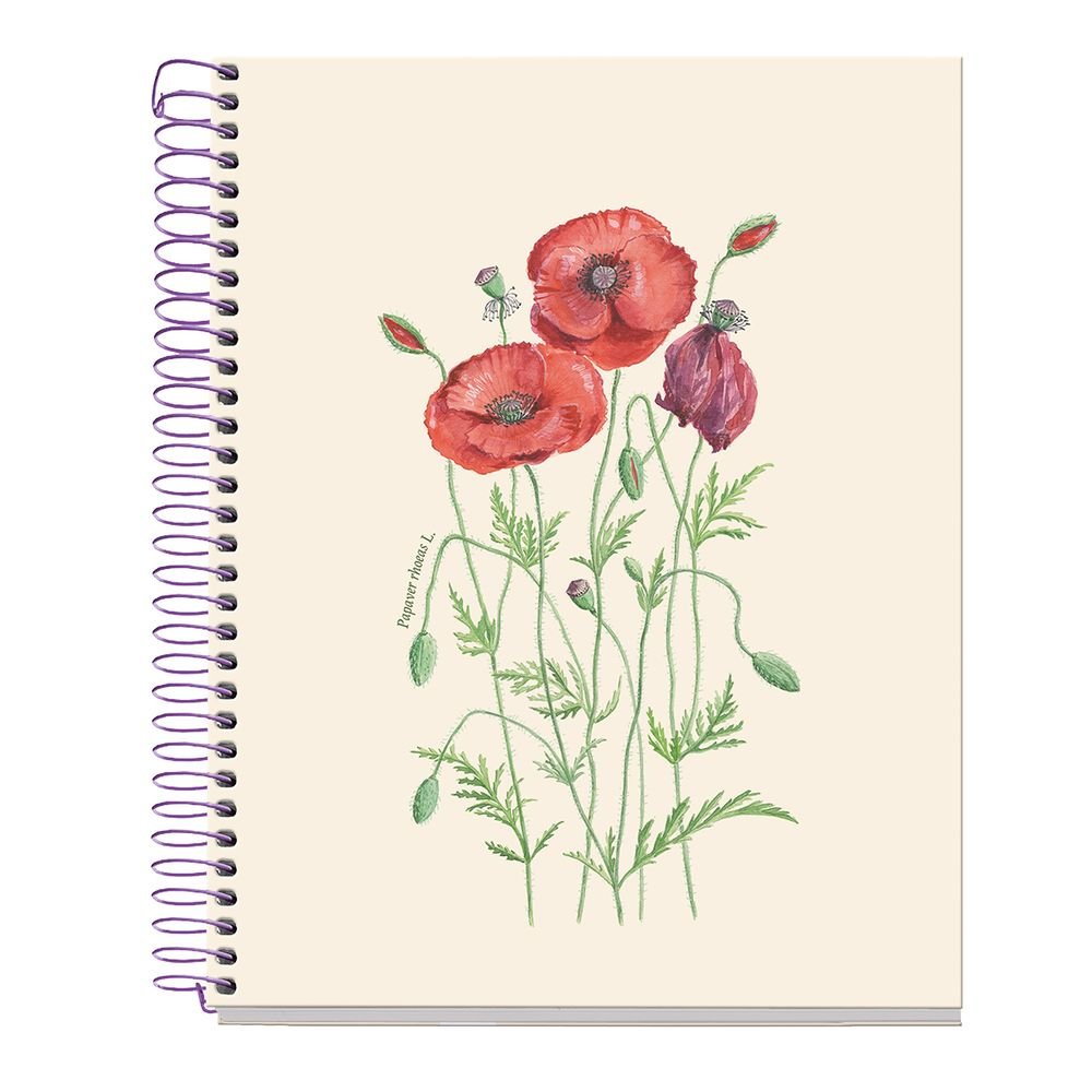 Cuaderno A5 80 H Liso 90 Entredos Papaver Rhoedas MIQUELRIUS Diseño