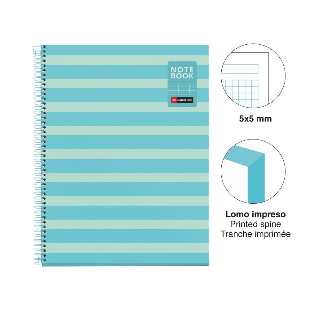 Cuaderno A4 80 hojas cuadrícula Miquelrius Between the Lines
