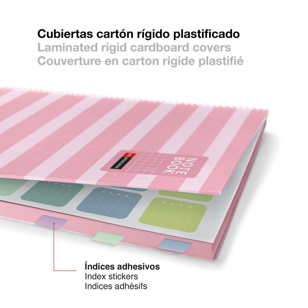 Cuaderno A5 80 hojas cuadrícula Between The Lines Rosa