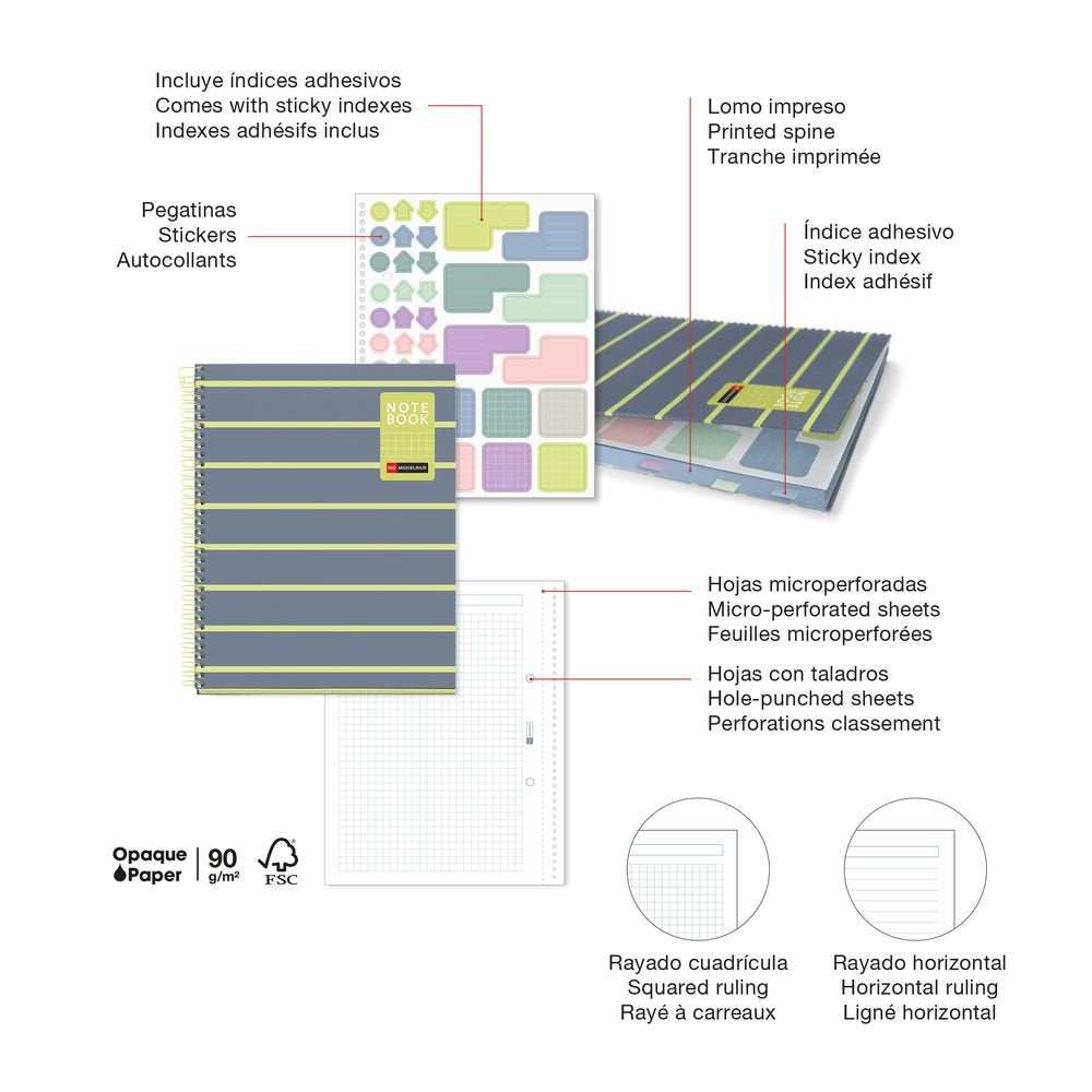 Cuaderno A5 80 hojas Miquelrius Between The Lines