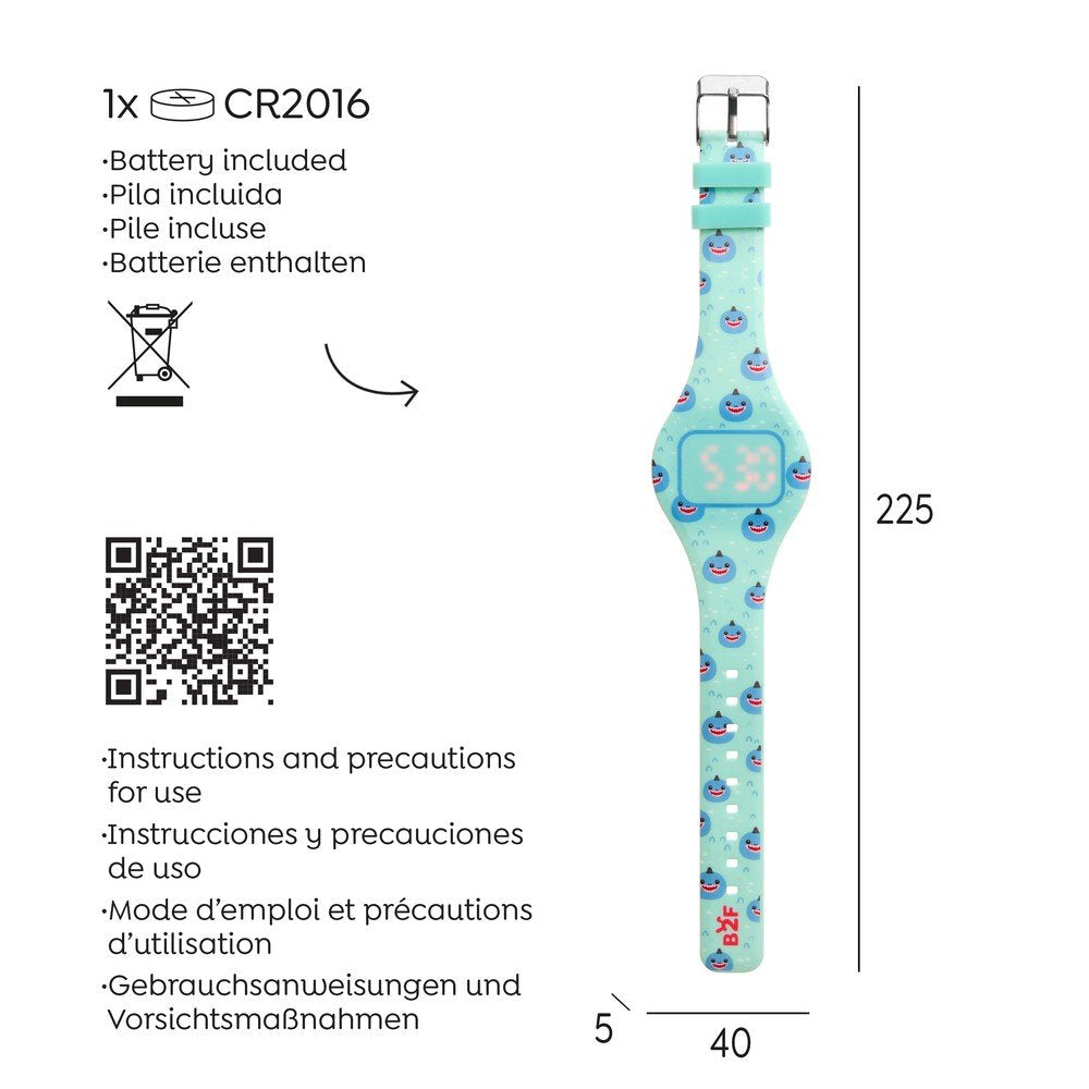 Reloj digital redondo tiburón Back2Fun
