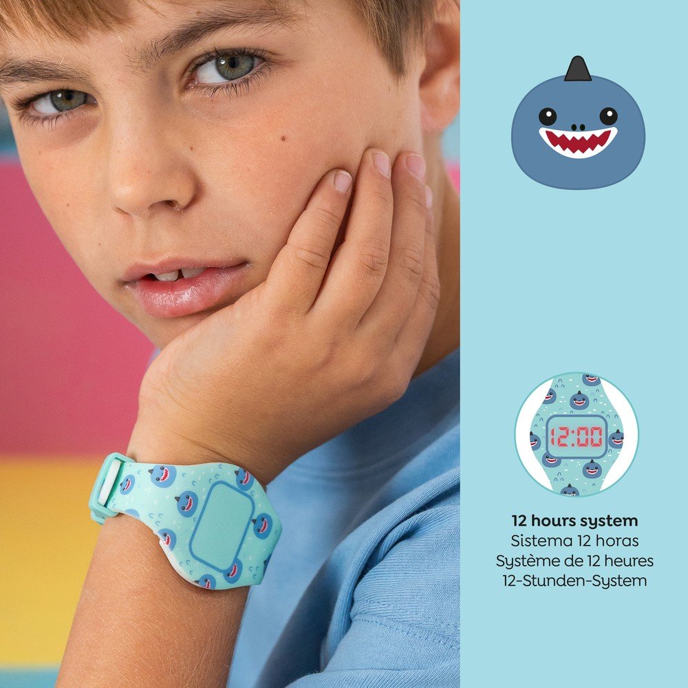 Reloj digital redondo tiburón Back2Fun