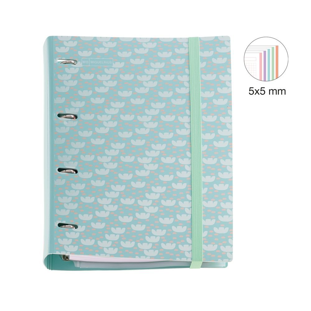 Carpebloc Polyfoam A4 4 anillas Mint Flower Miquelrius
