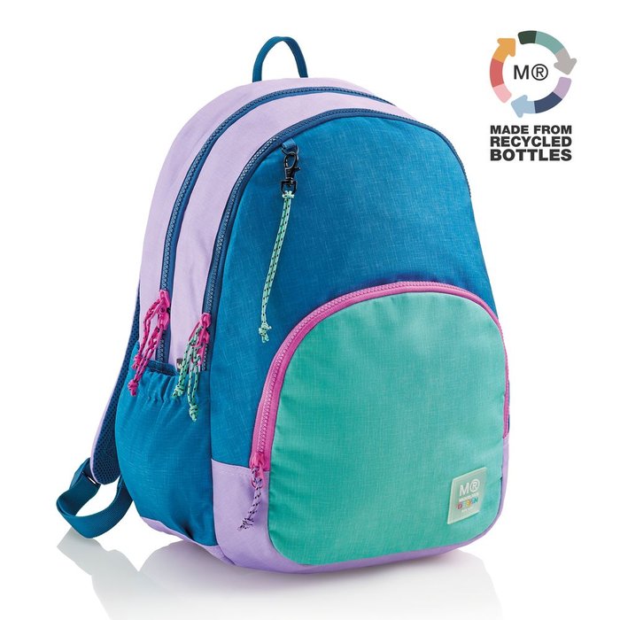 Mochila escolar triple Oslo reciclada Rider turquesa