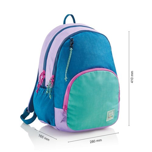Mochila escolar triple Oslo reciclada Rider turquesa